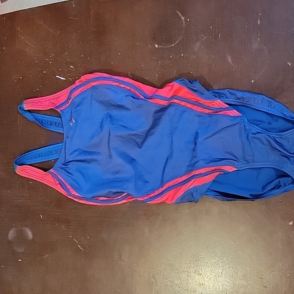 Speedo Navy Striped Swimsuit